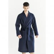 Халат , длинный рукав, банный халат, размер 52,54, синий COMFORTLIFE
