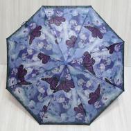 Зонт , полуавтомат, 2 сложения, купол 90 см., 8 спиц, для женщин, голубой Crystel Eden