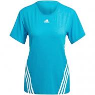 Футболка , силуэт прямой, размер M INT, голубой Adidas