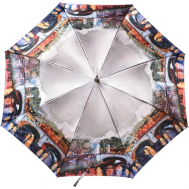 Зонт-трость , полуавтомат, купол 105 см., 8 спиц, система «антиветер», для женщин, серебряный, серый Zest
