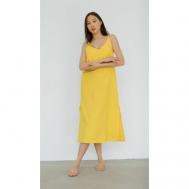 Платье , размер 42, желтый SIMPLE LINE