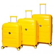 Умный чемодан , 3 шт., 108 л, размер S/M/L, желтый Impreza