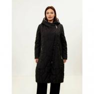 Пальто-кокон   демисезонное, демисезон/зима, силуэт прямой, средней длины, размер 54, черный NELIY VINCERE