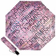 Мини-зонт , автомат, 3 сложения, купол 96 см., 8 спиц, система «антиветер», чехол в комплекте, для женщин, розовый Moschino