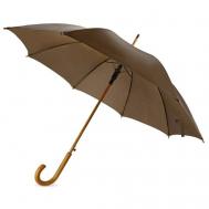 Мини-зонт полуавтомат, купол 104 см., 8 спиц, деревянная ручка, коричневый Без бренда