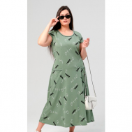 Пляжное платье , с поясом, размер 60, зеленый RASH