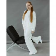 Костюм , джемпер и брюки, повседневный стиль, свободный силуэт, размер 42, белый SIMPLE LINE