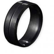 Кольцо обручальное, нержавеющая сталь, размер 20, черный VALOV bijou