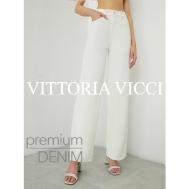Джинсы широкие  , размер 40, белый Vittoria Vicci