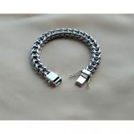 Браслет-цепочка  Серебряный мужской браслет "Рамзес" чернение ширина 11.5мм, серебро, 925 проба, оксидирование, чернение, длина 22.5 см. Leona
