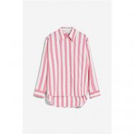Блуза  , повседневный стиль, свободный силуэт, длинный рукав, в полоску, размер 38, розовый Cinque