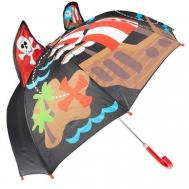 Зонт-трость , красный, коричневый PlayToday