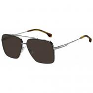 Солнцезащитные очки BOSS, авиаторы, оправа: металл, с защитой от УФ, для мужчин, серебряный Hugo Boss