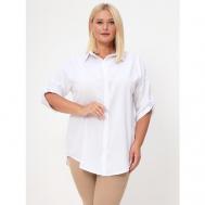 Рубашка  , классический стиль, укороченный рукав, размер 66, белый KRESTOSTA