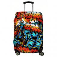 Чехол для чемодана , размер M, черный, оранжевый LeJoy