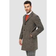 Пальто  демисезонное, силуэт полуприлегающий, средней длины, подкладка, без капюшона, внутренний карман, карманы, размер 182-116-104, коричневый Kanzler