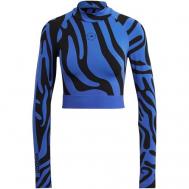 Кроп-топ  Seamless Wolford Crop Top, размер S INT, синий, черный adidas by Stella McCartney