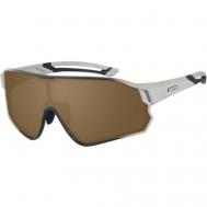 Солнцезащитные очки , монолинза, спортивные, ударопрочные, поляризационные, зеркальные, серый RELAX