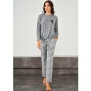 Пижама , длинный рукав, размер 52/54, серый Relax Mode