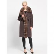 Пальто  , размер 44, коричневый Prima Woman