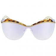 Солнцезащитные очки  , бабочка, оправа: металл, с защитой от УФ, для женщин, серый Genny