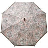 Зонт-трость , механика, купол 100 см., 8 спиц, деревянная ручка, для женщин, бежевый FULTON