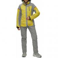Комплект с брюками  для сноубординга, зимний, силуэт полуприлегающий, утепленный, водонепроницаемый, размер 46, желтый Без бренда