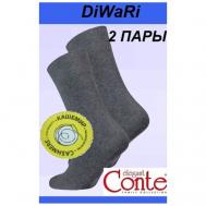 Мужские носки , 2 пары, размер 25(40-41), серый DiWaRi