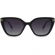 Солнцезащитные очки , кошачий глаз, оправа: пластик, поляризационные, для женщин, черный MORE JANE