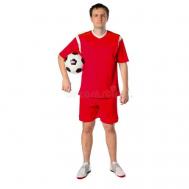 Форма  футбольная, футболка и шорты, размер р.48, красный, белый фанат