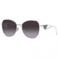 Солнцезащитные очки , бабочка, оправа: металл, для женщин, серебряный Prada