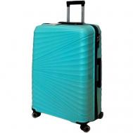 Умный чемодан  Airconic, полипропилен, водонепроницаемый, ребра жесткости, 55 л, размер M, зеленый Impreza