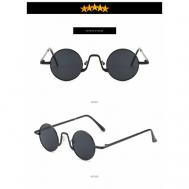 Солнцезащитные очки , круглые, оправа: металл, черный Gracias