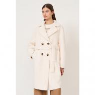 Пальто  , демисезон/зима, силуэт свободный, удлиненное, размер XL, экрю, белый Baon