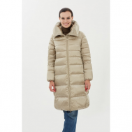 Пальто  , демисезон/зима, размер 46, розовый, бежевый Madzerini