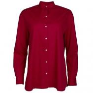 Рубашка  , повседневный стиль, длинный рукав, однотонная, размер 46, красный ATEA OCEANIE
