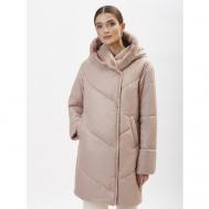 Пальто  , демисезон/зима, силуэт прямой, размер 48, бежевый ELECTRASTYLE