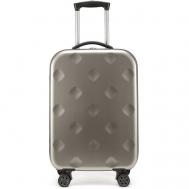Умный чемодан , ABS-пластик, водонепроницаемый, увеличение объема, 45 л, размер S, серый OneTeamGroup