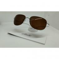 Солнцезащитные очки  8676 40 6234, прямоугольные, ударопрочные, коричневый SILHOUETTE