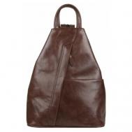 Рюкзак , натуральная кожа, антивор, внутренний карман, коричневый Accordi