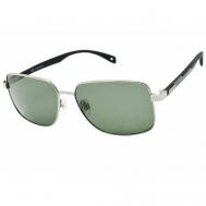 Солнцезащитные очки , прямоугольные, оправа: металл, поляризационные, для мужчин, зеленый Megapolis