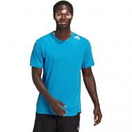 Футбольная футболка , силуэт прямой, дополнительная вентиляция, влагоотводящий материал, размер xl, голубой, синий Adidas