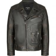 куртка  демисезонная, размер 52, черный, коричневый Strellson