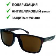 Солнцезащитные очки , прямоугольные, с защитой от УФ, поляризационные, градиентные, для мужчин, коричневый Оптик Хаус