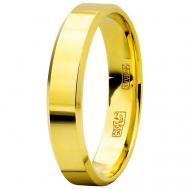 Кольцо обручальное , желтое золото, 585 проба, размер 21.5 Юверос