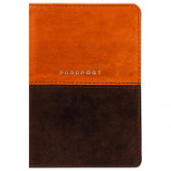 Обложка для паспорта , коричневый, оранжевый OfficeSpace