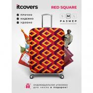 Чехол для чемодана , 80 л, размер M, красный, оранжевый itcovers