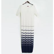 Платье , размер L, синий, белый TRI&CO