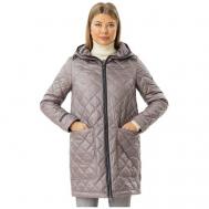 куртка   демисезонная, удлиненная, силуэт прямой, водонепроницаемая, капюшон, ультралегкая, карманы, размер 70, фиолетовый NortFolk