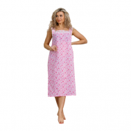 Сорочка , без рукава, размер 54, белый, розовый А-Ленка